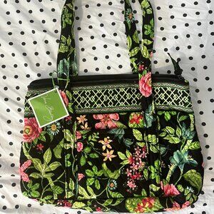 Vera Bradley Women's Tote – Green & Black Floral Print – NWT